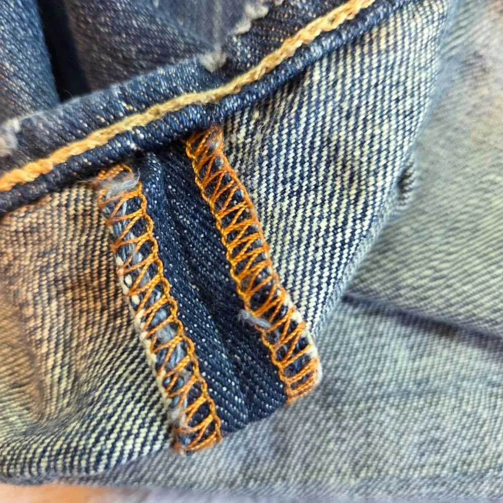 VTG Ralph Lauren Jeans Mercer‎ Low Rise Button Fly Mens 38x31 Blue Polo Jeans Co